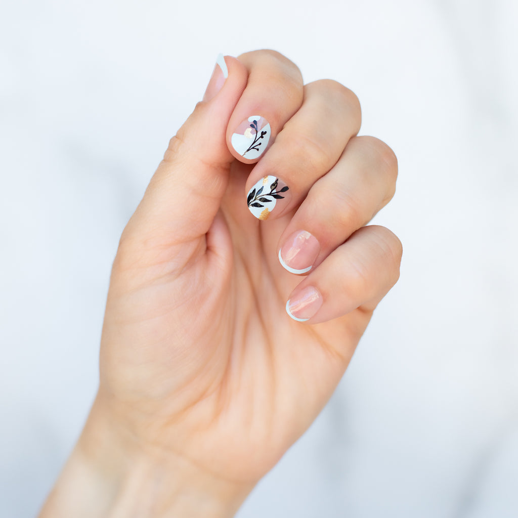 Model showcasing a set of Minimalist Nails from the Nails Mailed collection, displaying a sleek and simple nail design.