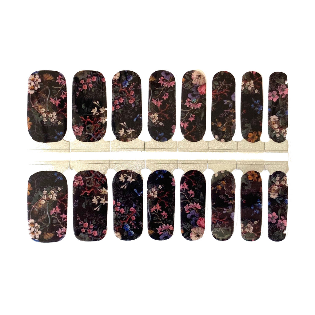 Dark Floral nail wraps - NailsMailed