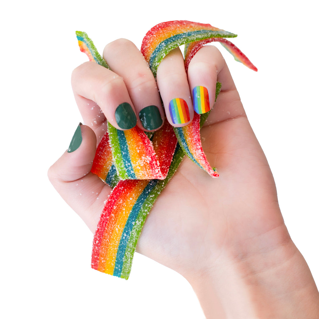 Green & Rainbow | Nail Wraps - NailsMailed