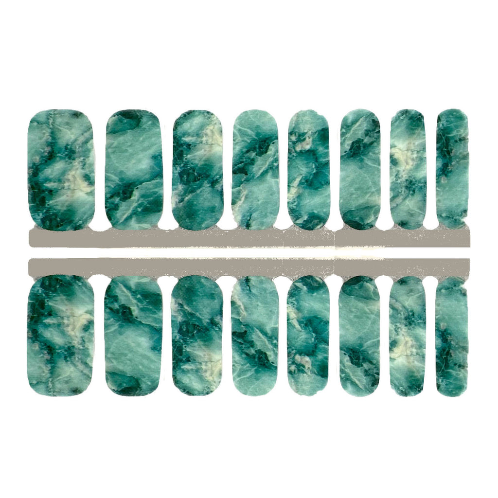 Teal Marble - NailsMailed