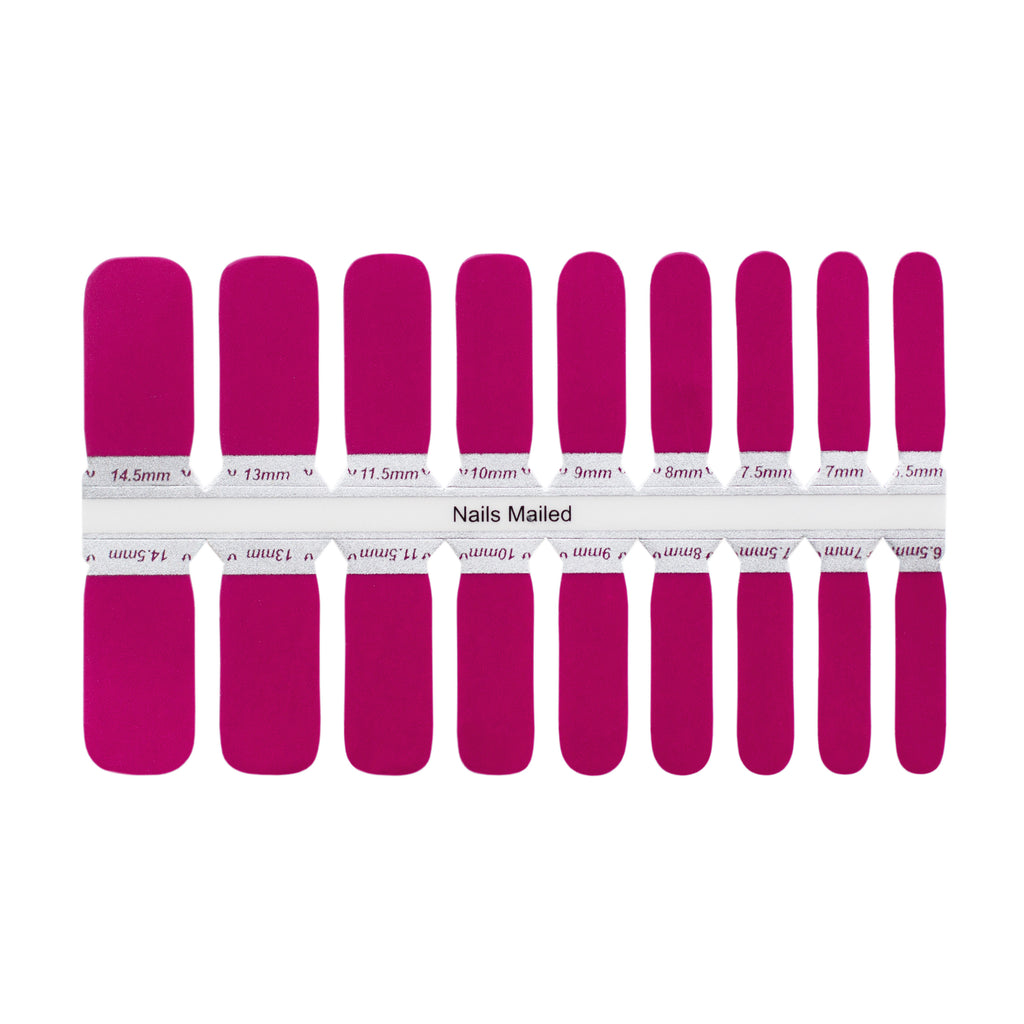 Maroon Nail Wraps - a set of solid maroon nail wraps with a glossy finish, showcased against a white background