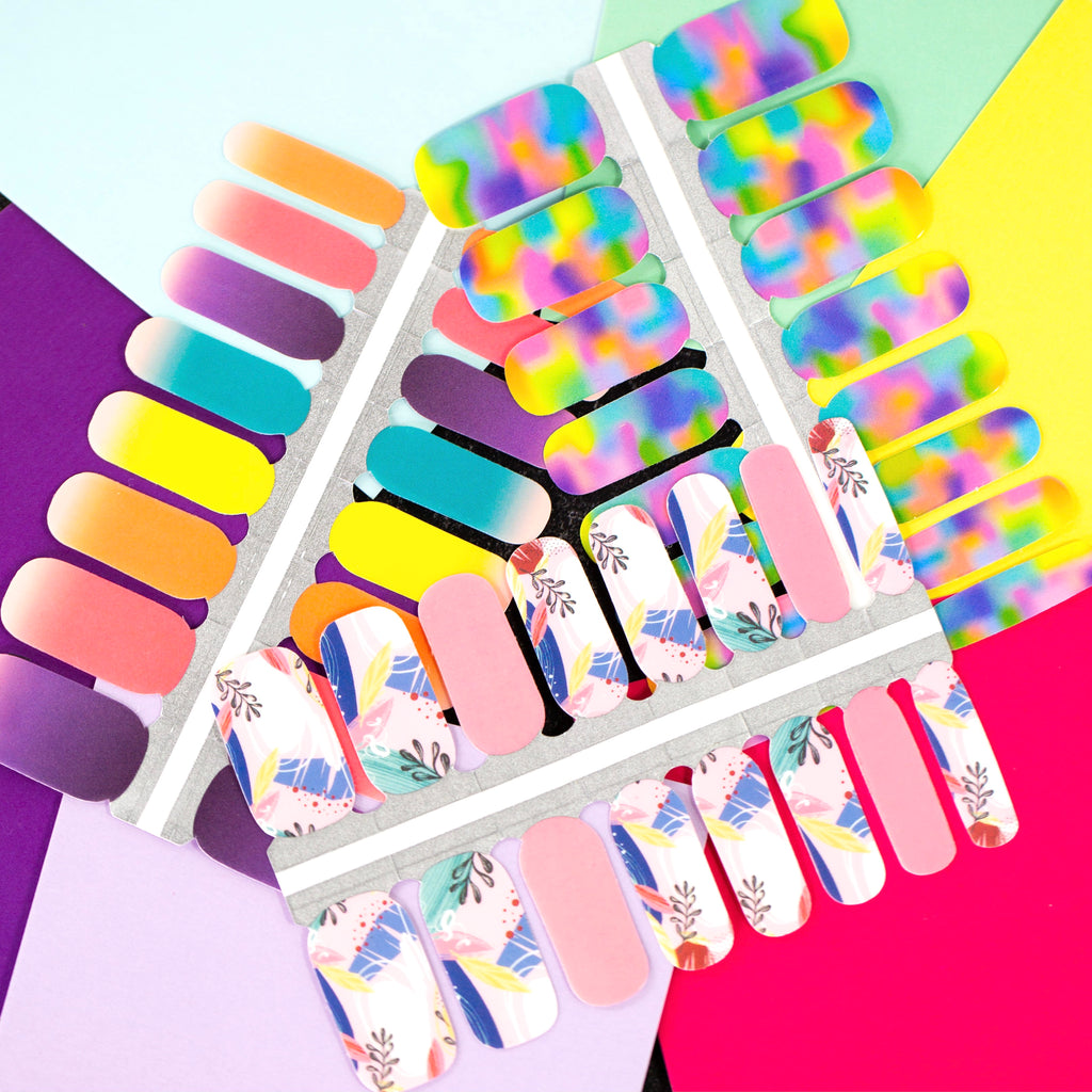 Colorful nails & nail wraps by Nails Mailed