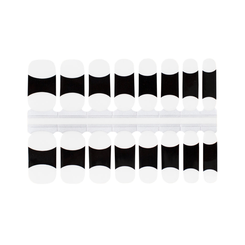 Solid Black French Tip Nails - Transparent Nail Wraps - NailsMailed