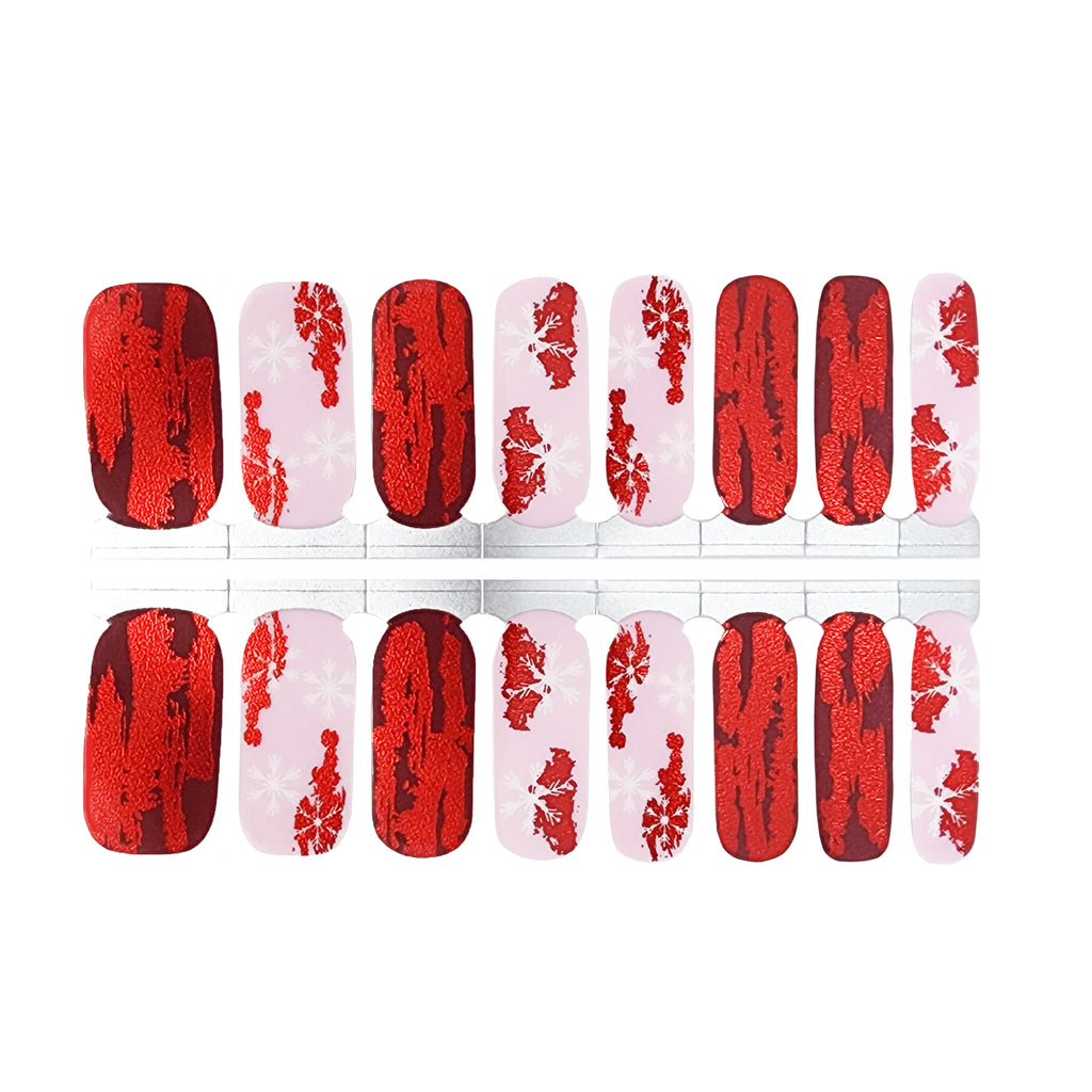 red Christmas nails and nail wraps by nails mailed