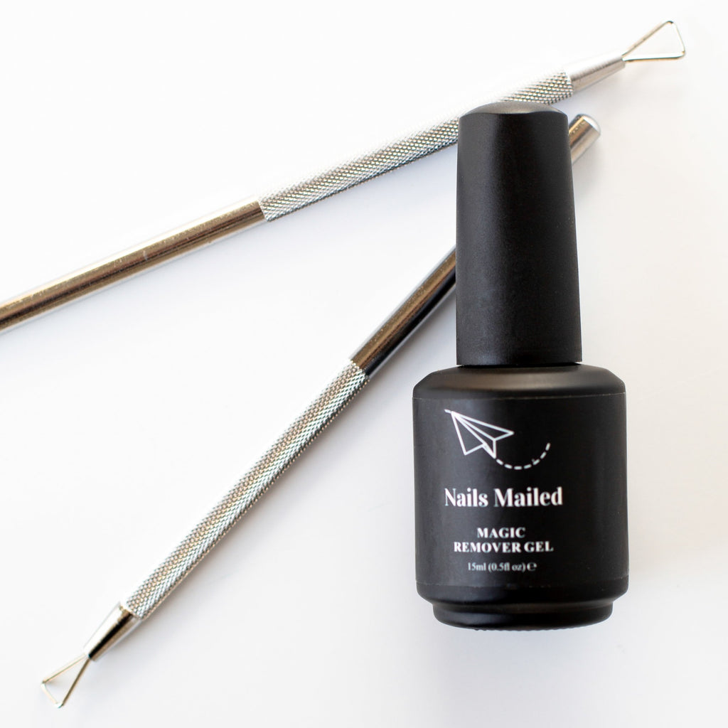 use our magic remover tool with remover gel to take off gel nail polish