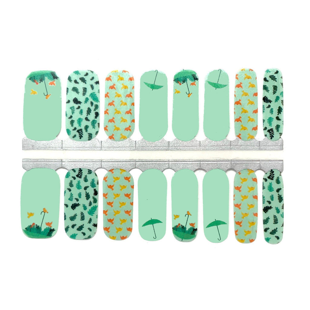 April Showers Easter nails - nail wraps by NailsMailed