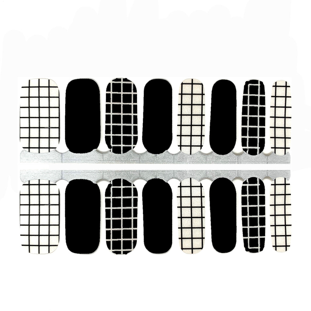 B&W Squares | Black and White Nails - NailsMailed