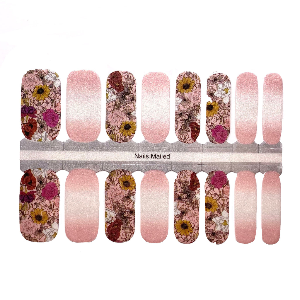 Boho Blooms nail wraps - sunflower nails by NailsMailed