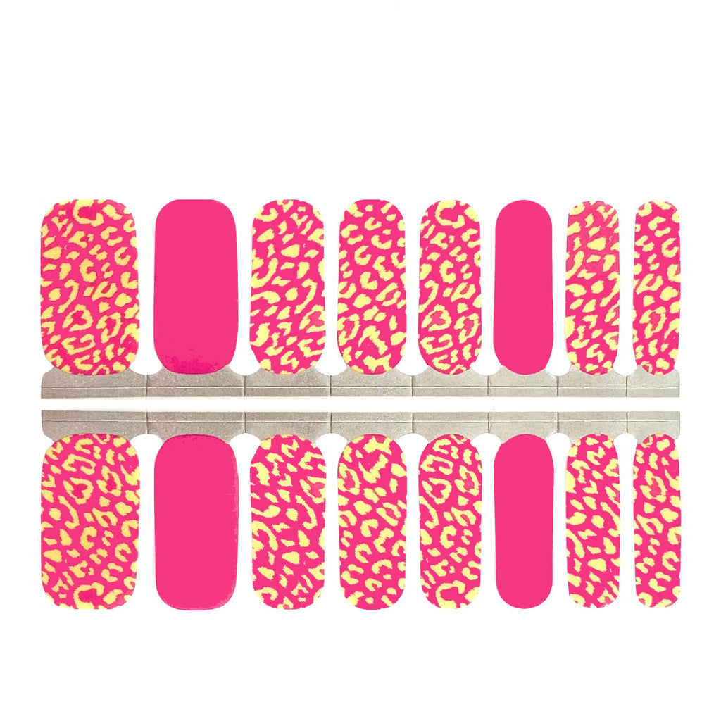 Hot Pink Leopard nails - nail wraps by NailsMailed