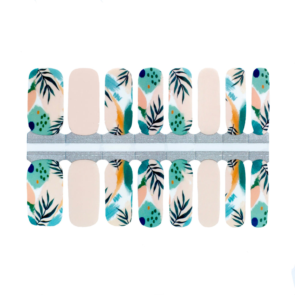 Painted Rainforest nail wraps - flower nails by NailsMailed