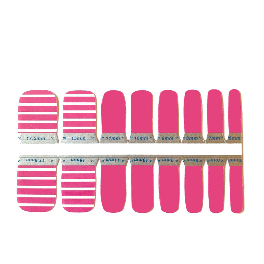Pedicure - Pink Stripes - NailsMailed