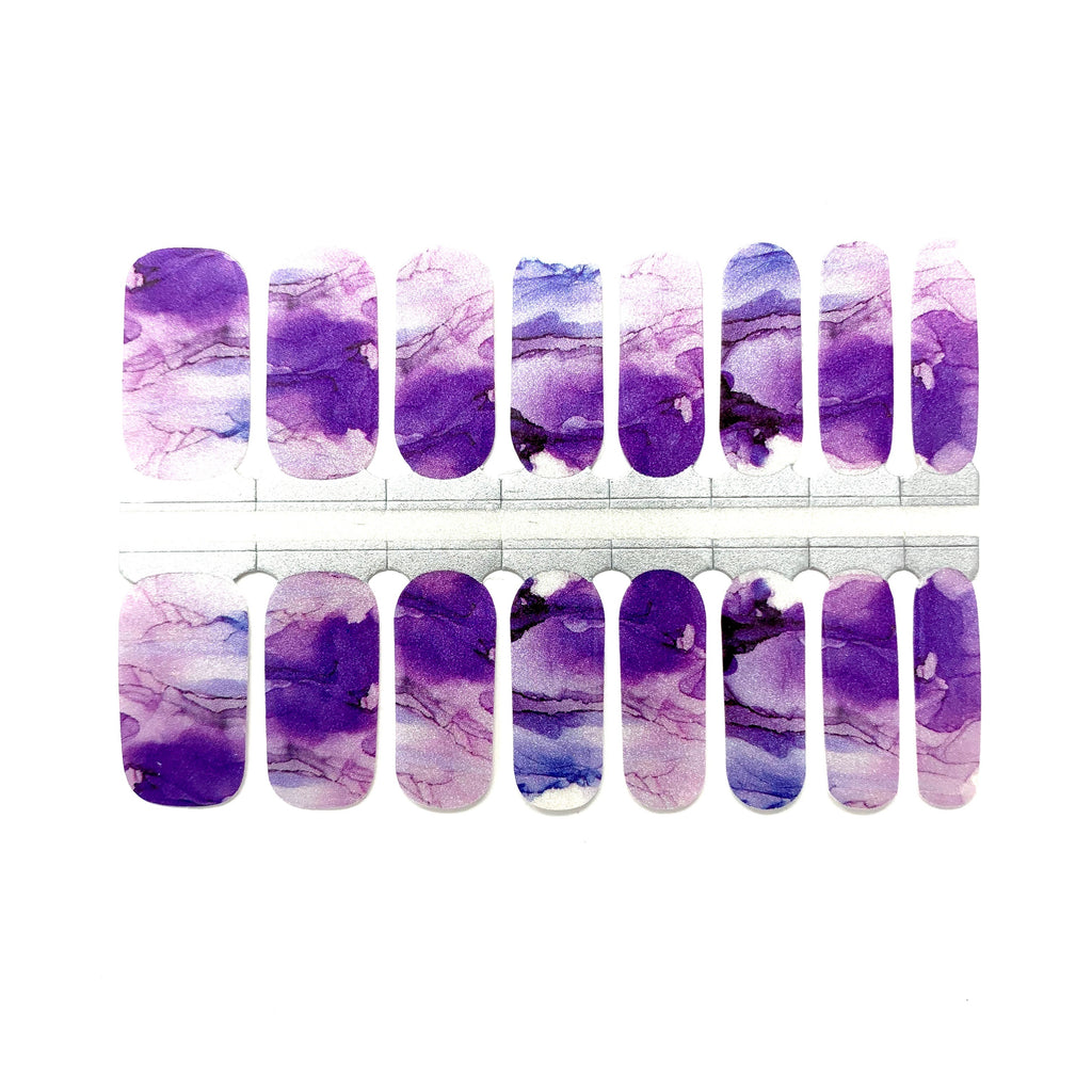 Purple Watercolor nail wraps - NailsMailed