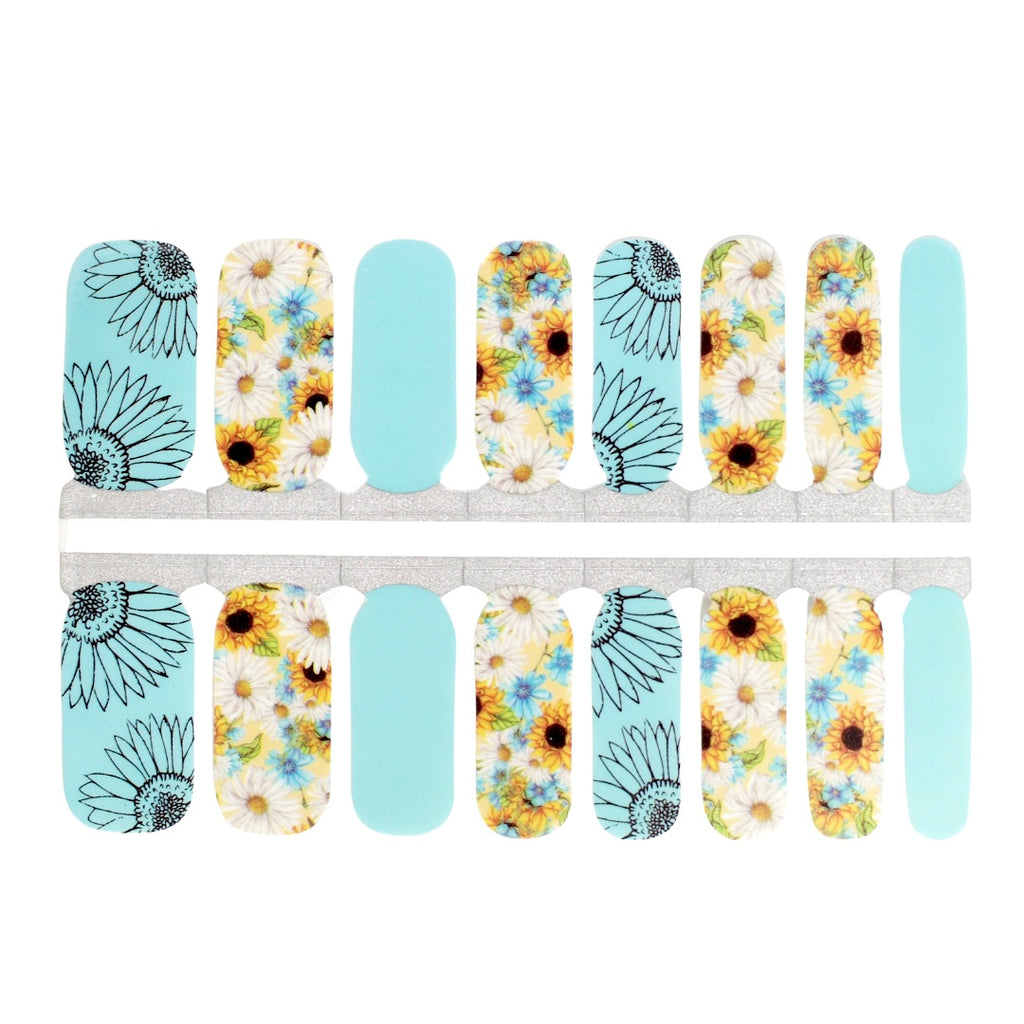 Feelin’ Wild nail wraps - sunflower nails by NailsMailed
