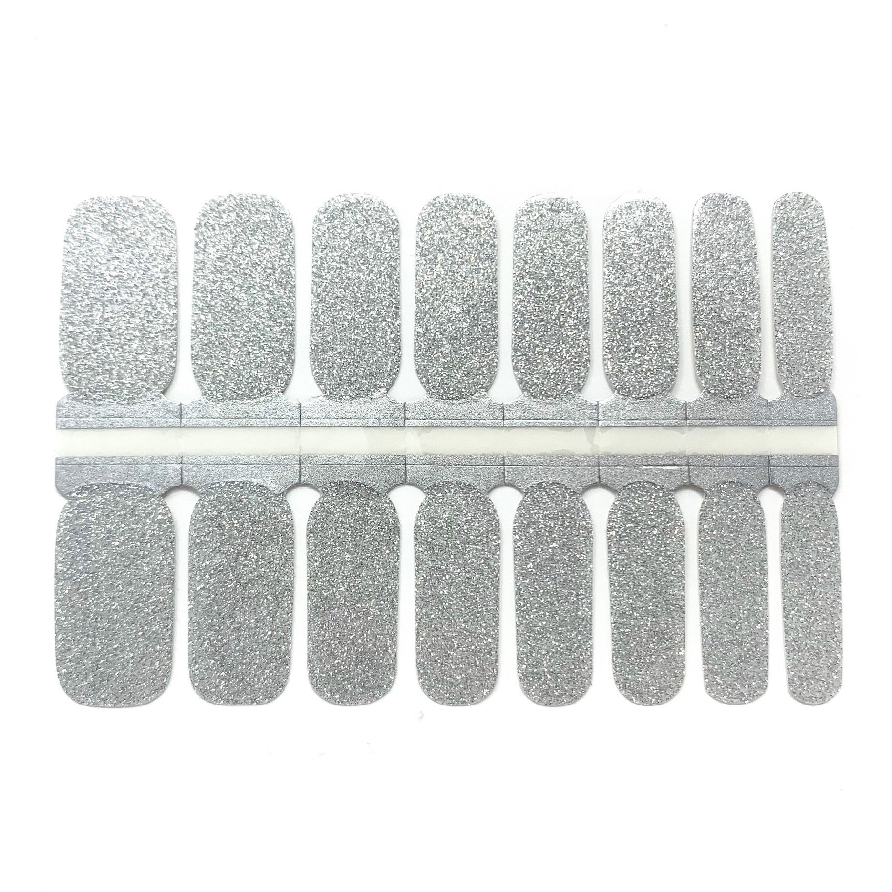 Silver Glitter Nail Wraps - Solid Silver Nail Wraps – Pretty Fab Nails