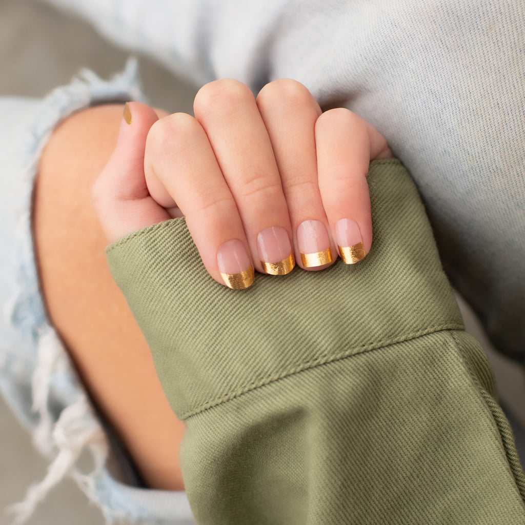 Gold French Tip | French Tip nail stickers by Nails Mailed