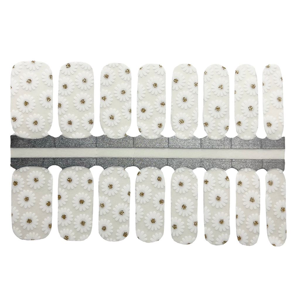 White Daisies Nail Wraps - Transparent - NailsMailed