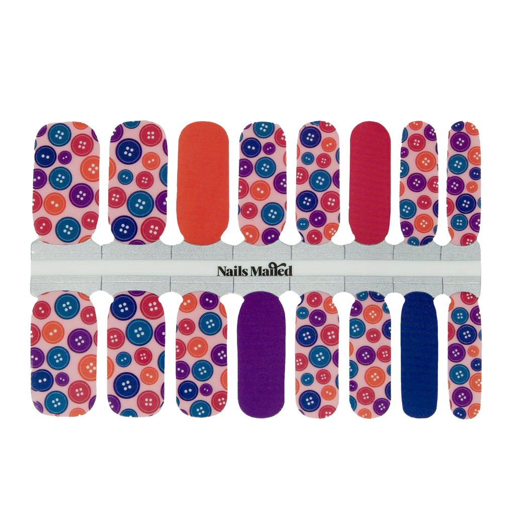 Button Button nails - nail wraps by NailsMailed