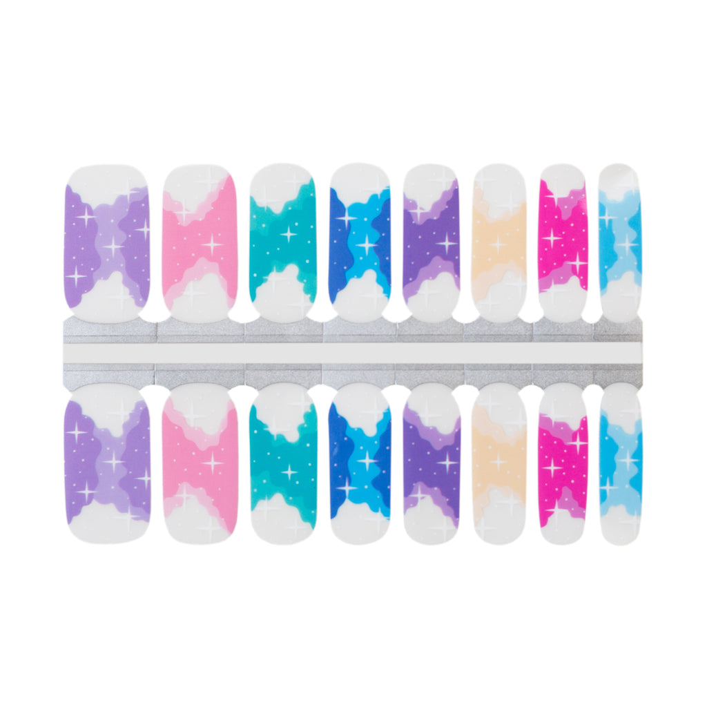 Colorful French tip nails | Nail wraps by Nails Mailed compare to Dashing Diva