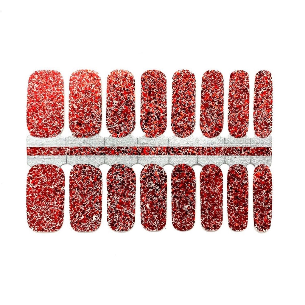 Big Red Sparkles Nail Wraps - Red glitter Nails by NailsMailed
