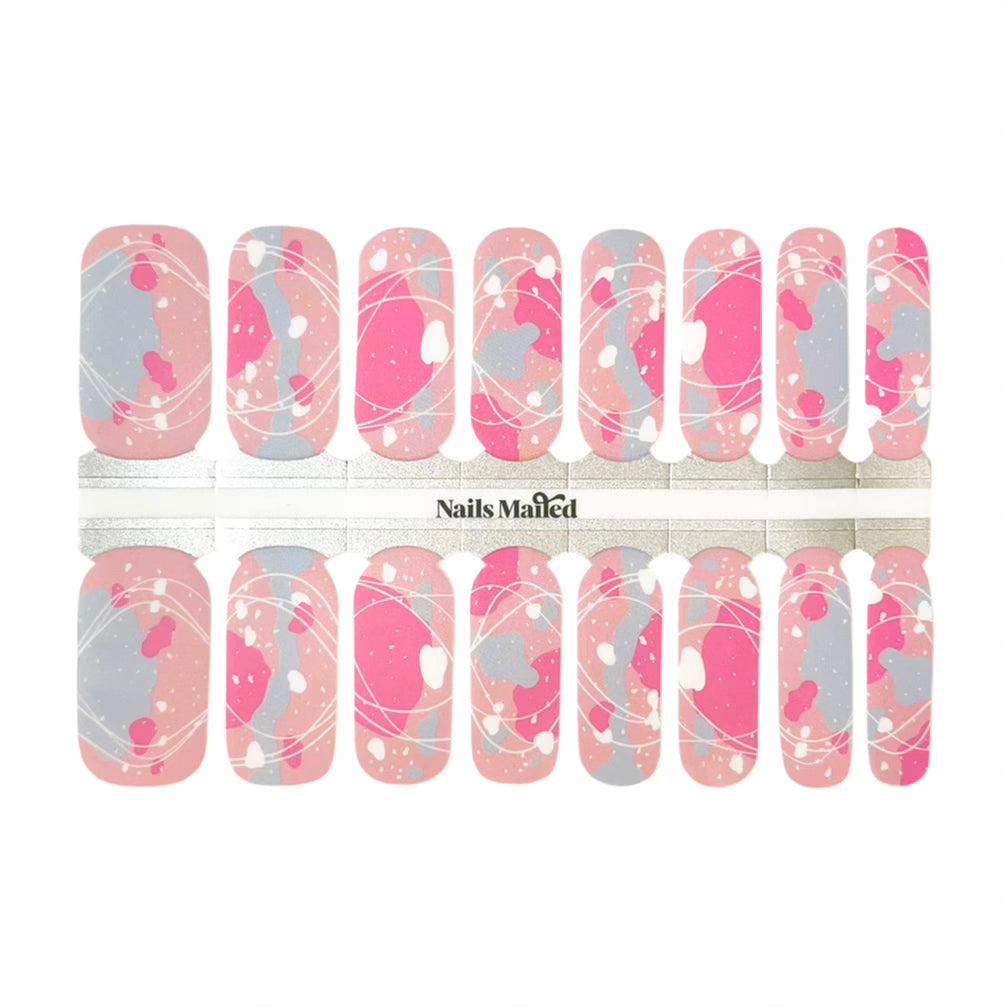 candy hue nails and pink nail wraps by Nails Mailed