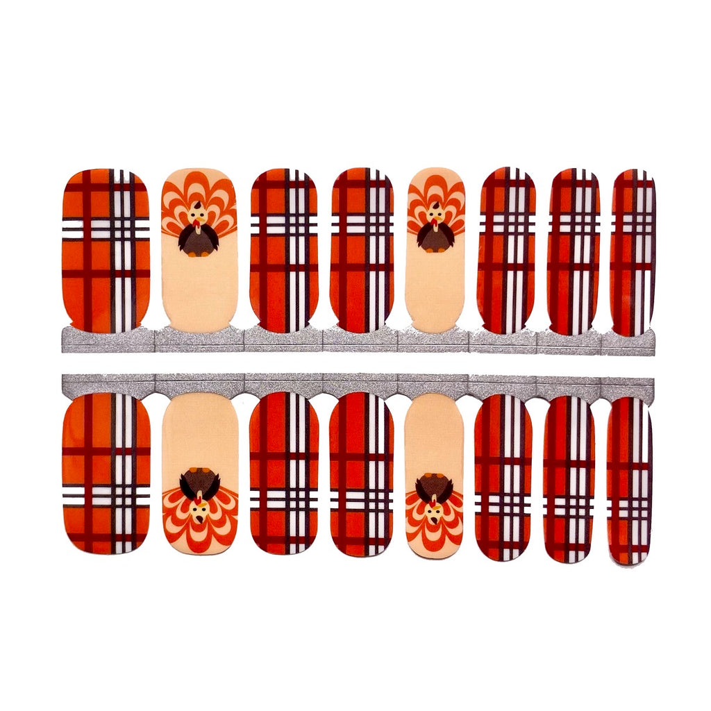 Plaid Turkey Nail Wraps - NailsMailed