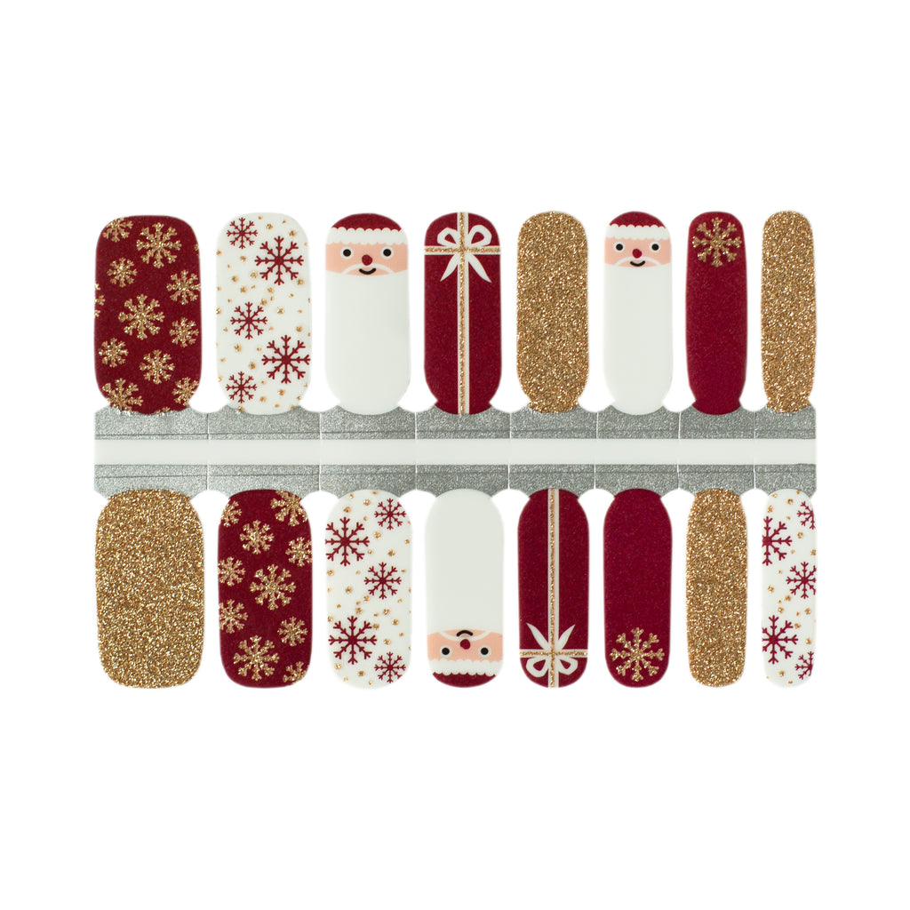 Golden Santa nails & Nail Wraps - NailsMailed