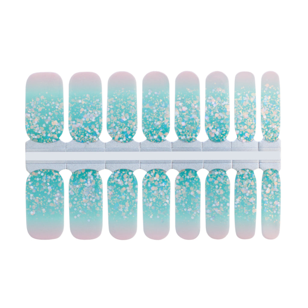 blue glitter nails and nail wraps by Nails Mailed