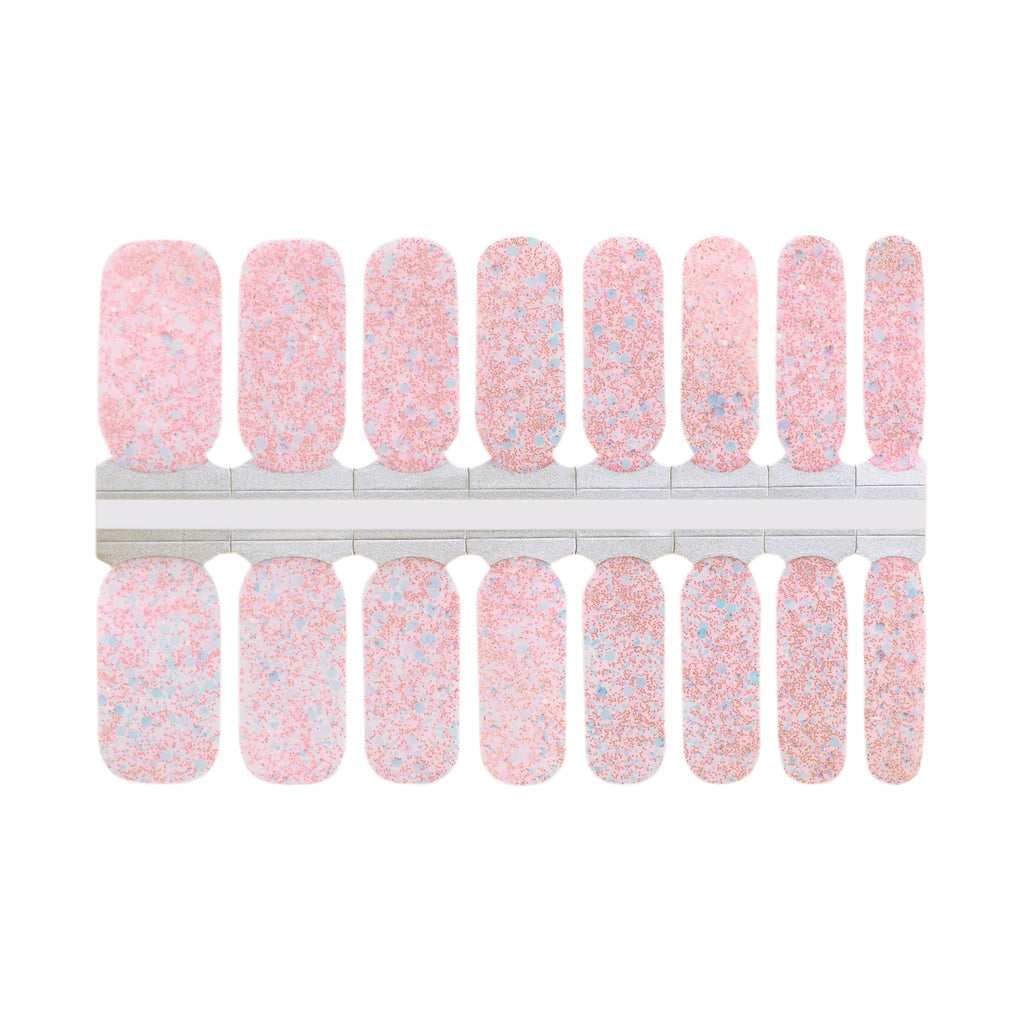 pink glitter nails and nail wraps by nails mailed